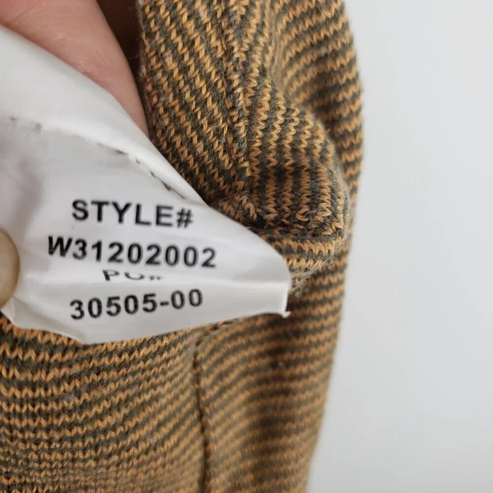 Prana Sylvie Tie Back Romper in Butterscotch Stripe Hemp Blend Size XL